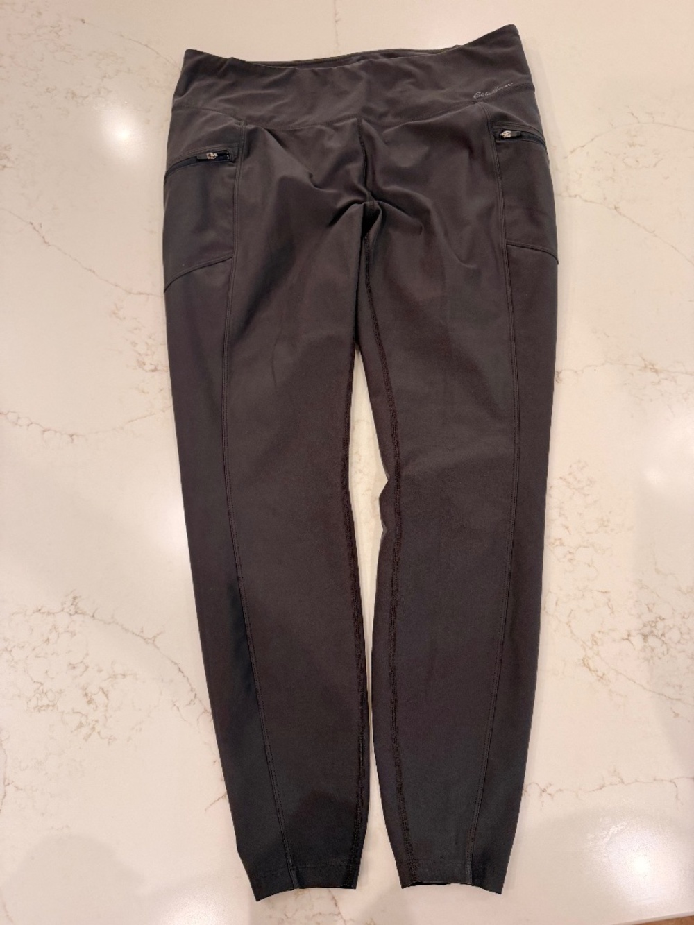 Eddie Bauer Women’s Black Performance Pants Leggings Size XL 27” Inseam Zip